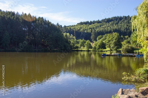 Fototapeta Naklejka Na Ścianę i Meble -  Beautiful lake and wiev in France, Amplepuis