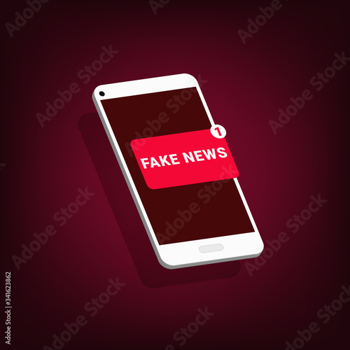 Fake news message pop up in smartphone