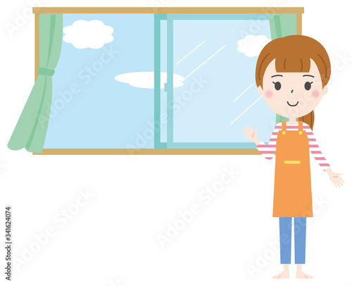 換気　開ける　イラスト2