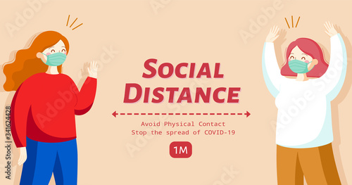 Social distancing illustration