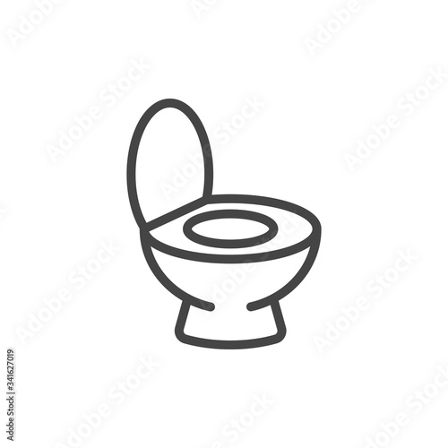 Toilet bowl icon. Symbol of diarrhea, indigestion, poisoning. Symptom virus Infection. Vector pictogram outline style.
