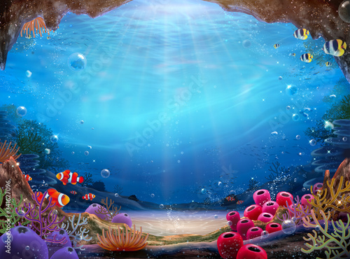 Natural ocean bottom background