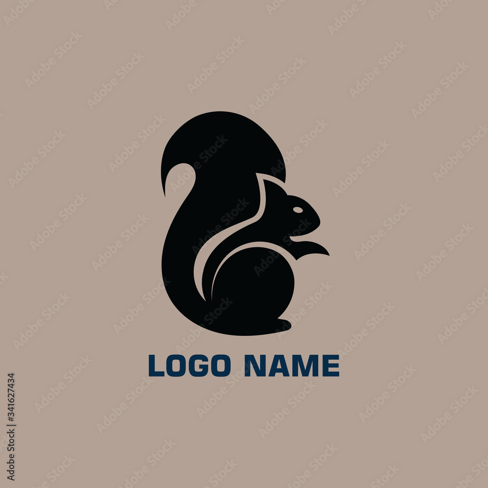 Squirrel Stand and stylish modern logo template design Squirrel Stand and stylish modern logo template design