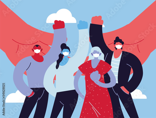 people with medical mask, fight against coronavirus