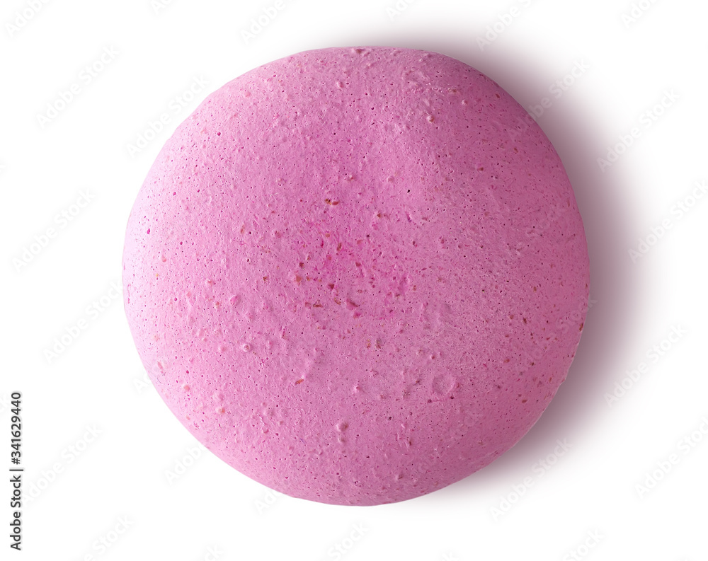 One pink macaroon top view One pink macaroon top view