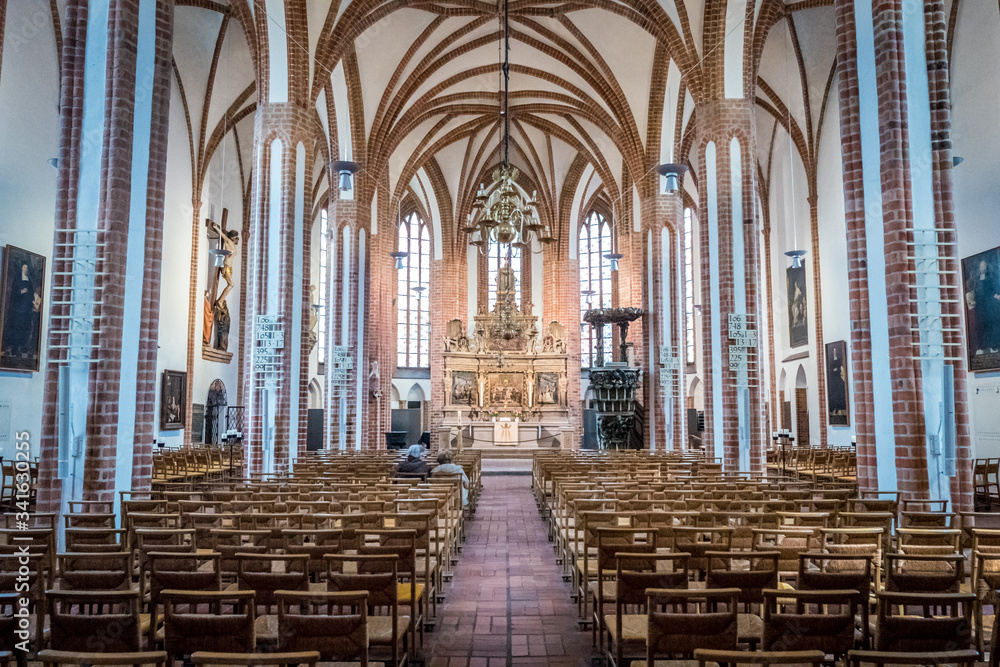 Interior of the Church of St. Nicholas in the historic center of Altstadt Spandau.