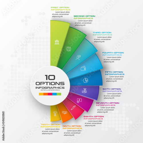 Business infographics 10 steps,Abstract design element,Vector illustration.
