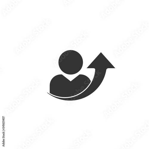 Personal growth. Self improvement. Improving skills. The movement to success. Vector icon isolated on white background.
