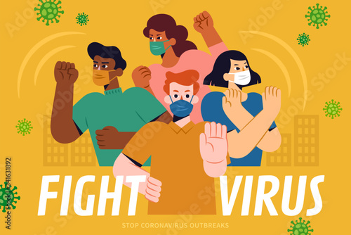 Fight the virus together poster