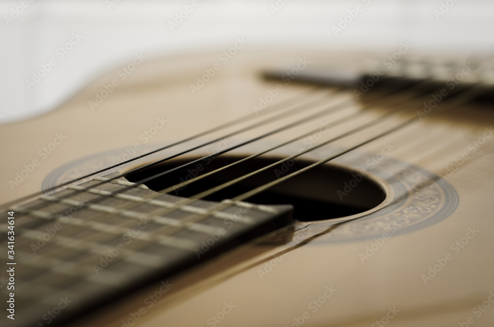 Fototapeta premium acoustic guitar close up
