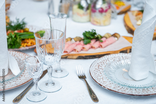 table set for a wedding reception