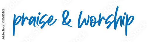 praise and worship Vector brush calligraphy banner, inspirational typography, Thin segment line font, minimalist type