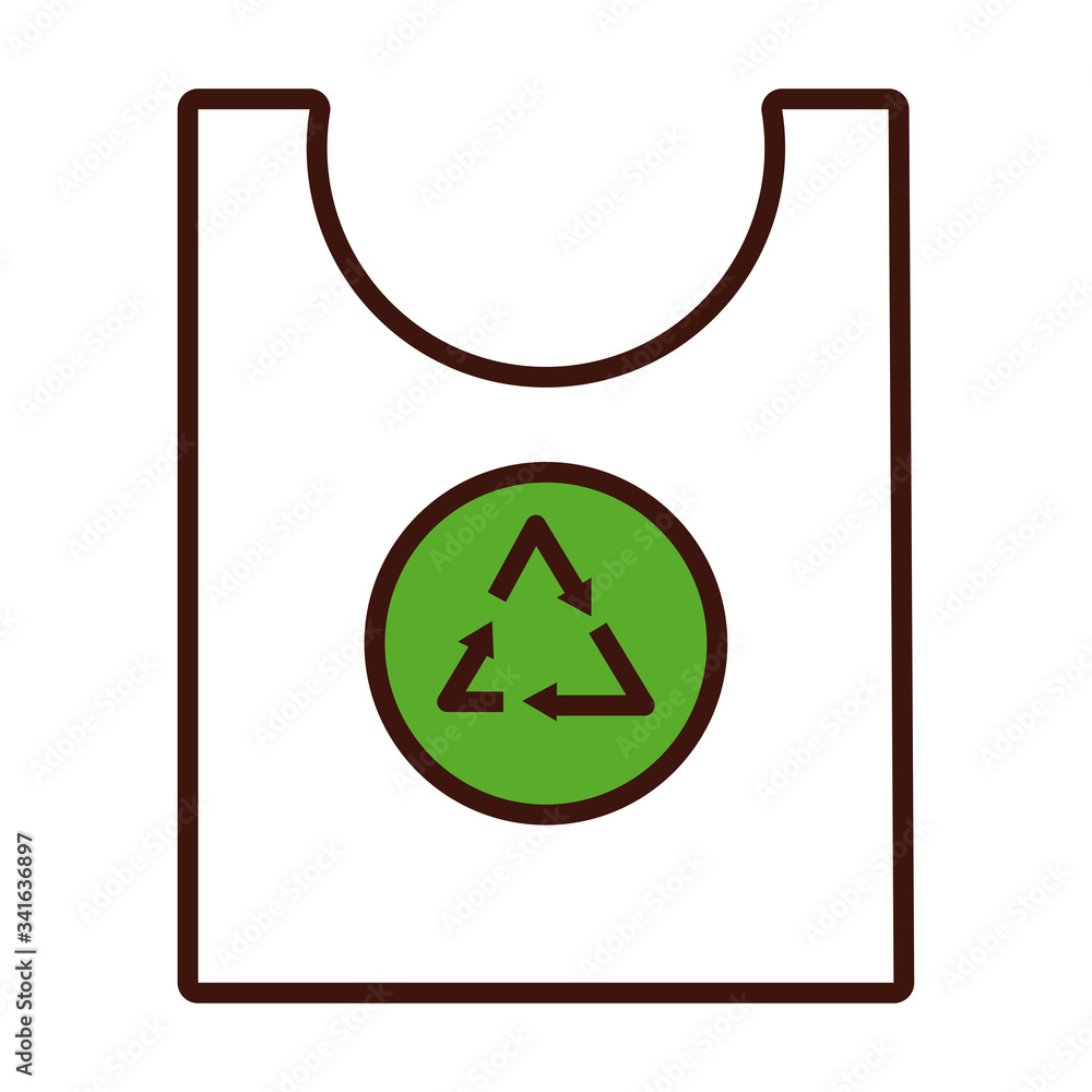 plastic bag with arrows recycle symbol line and fill style plastic bag with arrows recycle symbol line and fill style