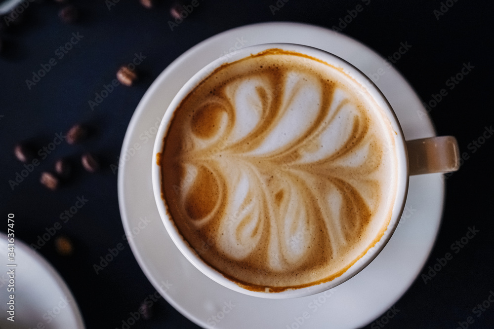 beautifully served coffee with ice cream and decoration by barista beautifully served coffee with ice cream and decoration by barista