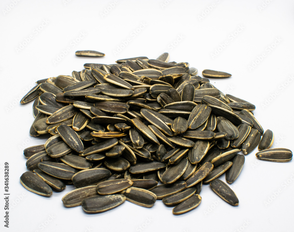 Sunflower seeds isolated on white background Sunflower seeds isolated on white background