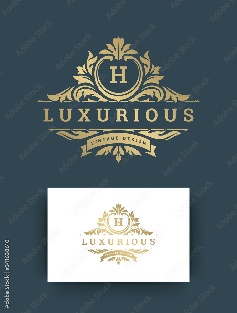 Luxury logo monogram crest template design vector illustration. Luxury logo monogram crest template design vector illustration.