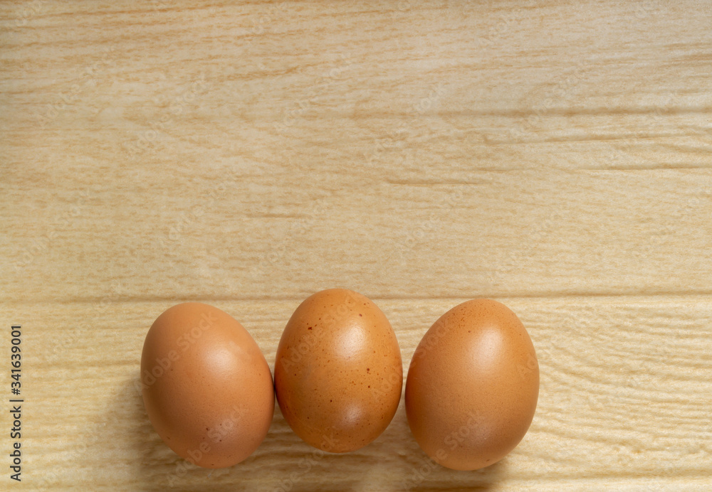 eggs on wooden table