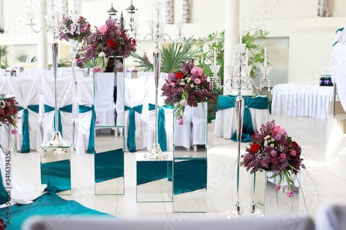 Luxury beautiful decor for wedding party photo