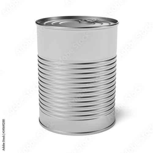 Empty tin can 3d rendering photo
