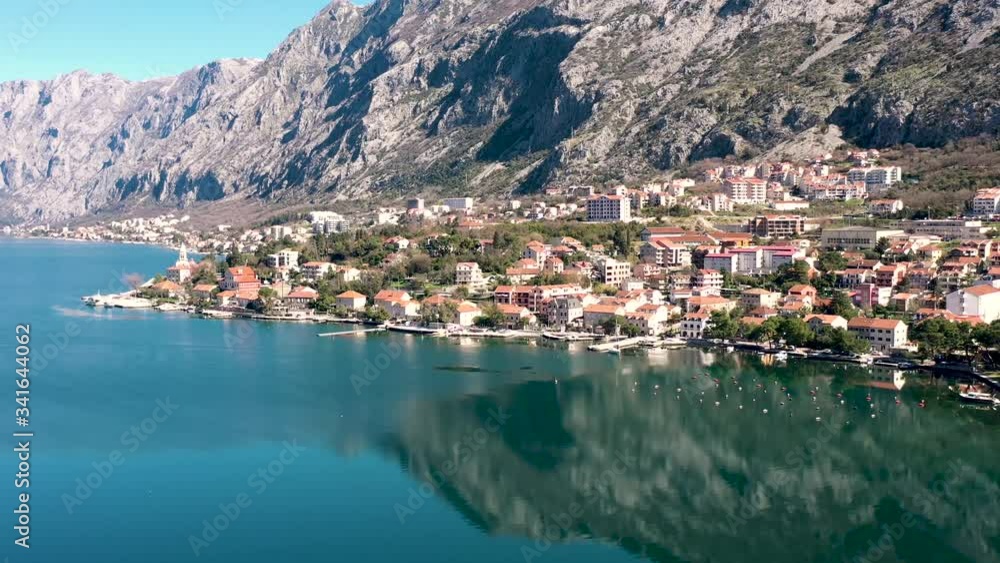 Aerial View Of Kotor Bay In The Adriatic Sea, Montenegro. Aerial View Of Kotor Bay In The Adriatic Sea, Montenegro.
