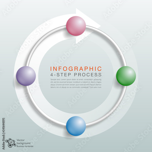 Business chart template. 4-Step Process.