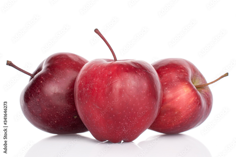 Group of three whole red delicious apple isolated on white Group of three whole red delicious apple isolated on white