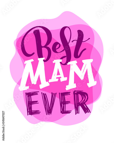Best dad ever, best mam ever- cute hand drawn doodle lettering poster. Postcard lettering art. T-shirt design.