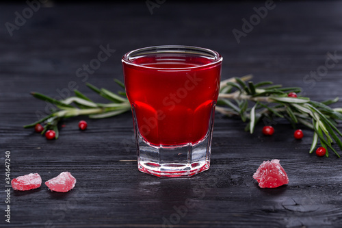 Gorilka with a barberry, alcohol, alcoholic drink with a barberry photo