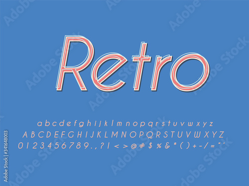 Stylish trendy logotype Retro Bar. 3D colorful Font