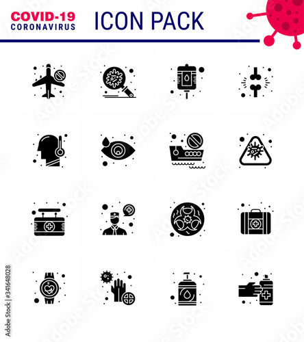 Simple Set of Covid-19 Protection Blue 25 icon pack icon included patient, fraction, security, brake, packet photo