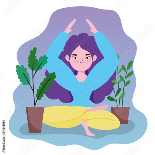 yoga online, girl yoga lotus