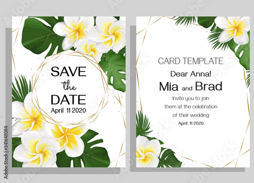 set of spring flowers invitations 