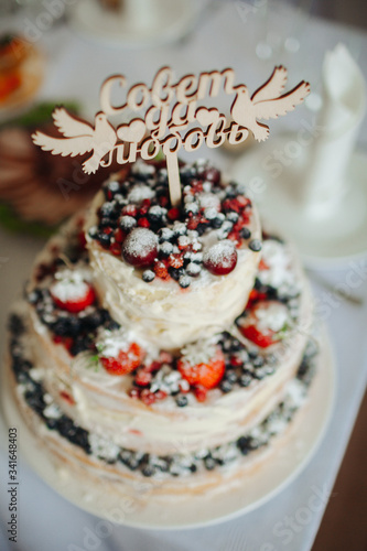 wedding cake with berries