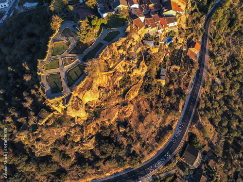 Aerial view in Fermoselle, beautiful village of Zamora,Spain. Drone Photo photo