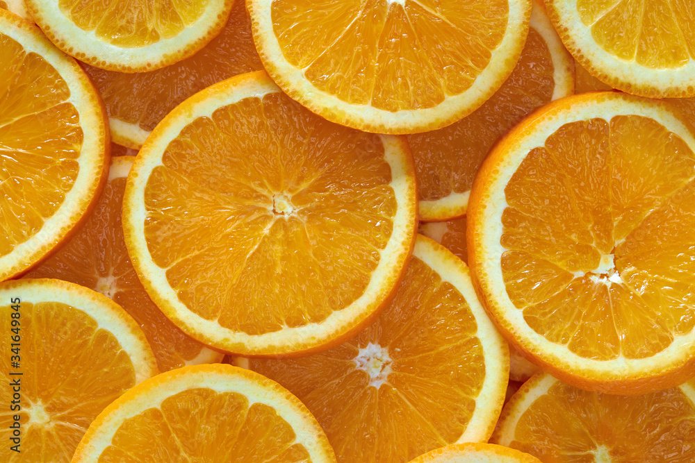 background from orange slices. Rings of orange background from orange slices. Rings of orange