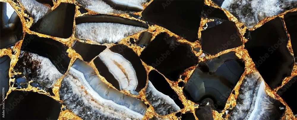 black and gold cracked Marble texture frame background Stock Vector ...