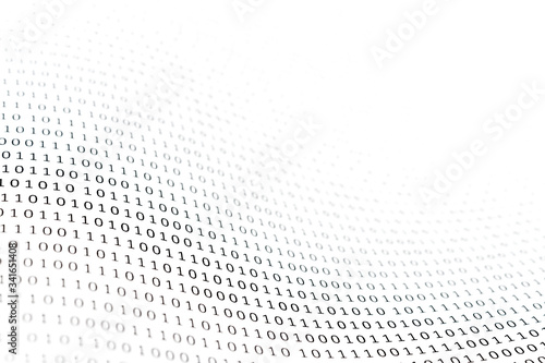 abstract background of binary code numbers on a white background