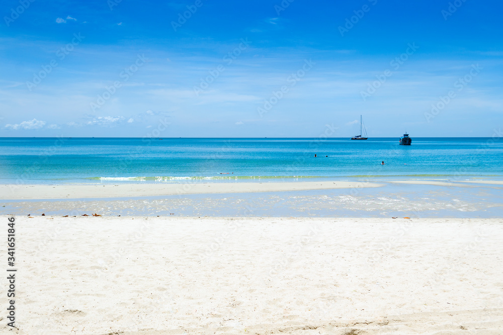 Beautiful bay without people for background and wallpaper. Thailand. Scenic view for design postcard