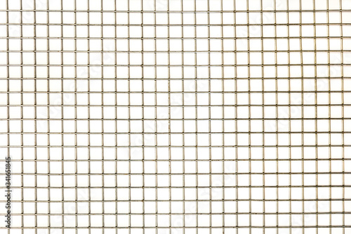 Insulated metal mesh with a square section on a white background