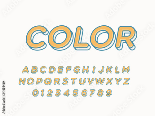 Stylish trendy logotype Retro Bar. 3D colorful Font