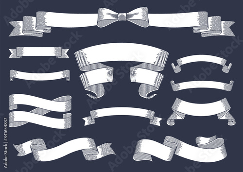 Set of vintage ribbons and banners