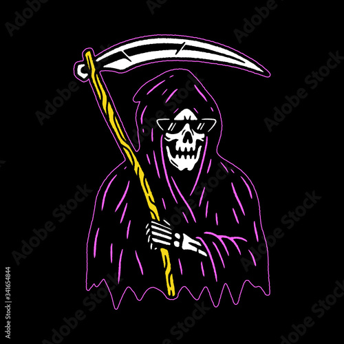 GRIM REAPER WITH SCYTHE COLOR BLACK BACKGROUND