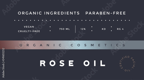 Minimal Label. Typographic modern vintage label, tag, sticker for natural brand, beauty packing. Retro design minimal label, tag of organic cosmetics, old school style, typography. Vector Illustration