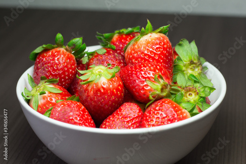 Photo session of fresh organic strawberries.