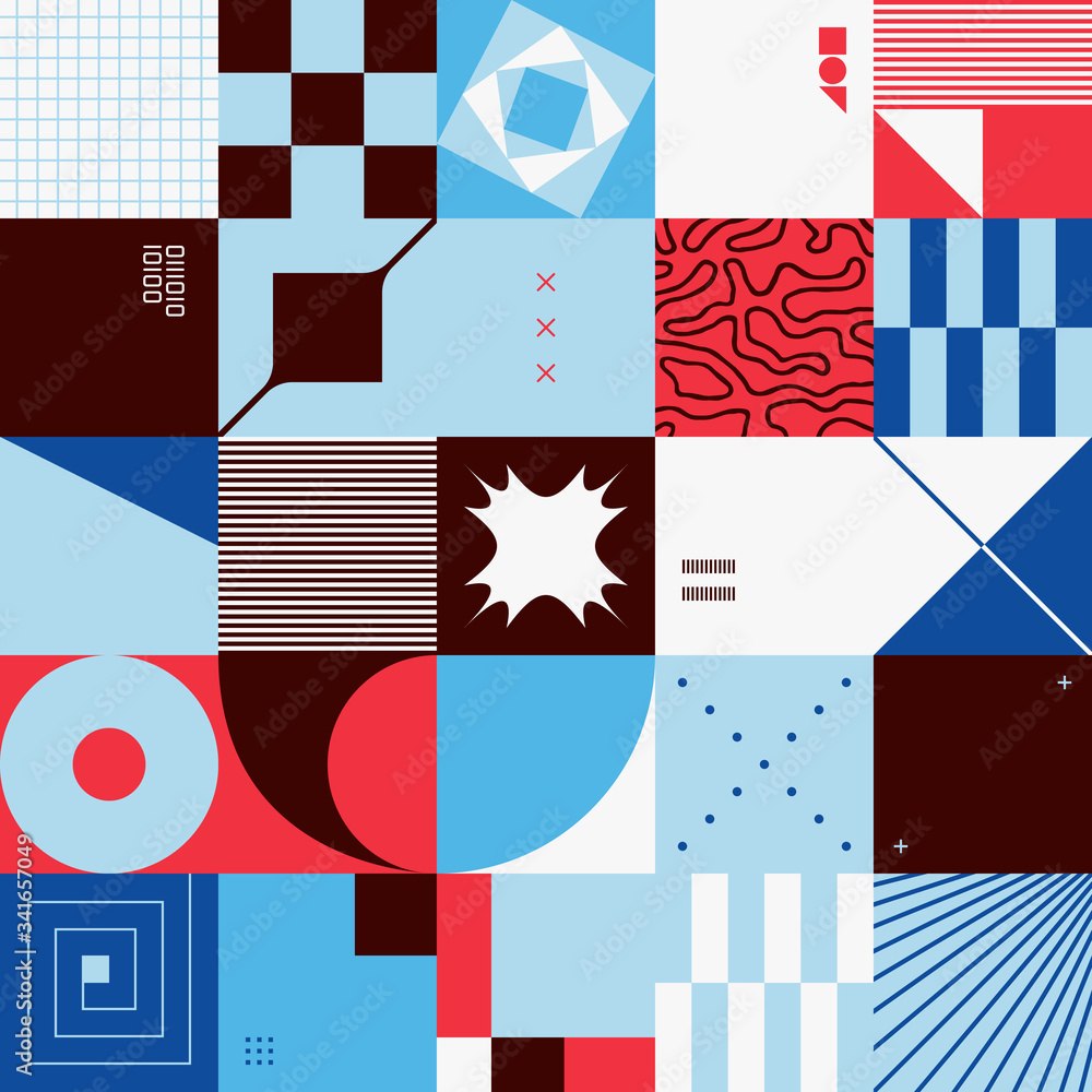 Obraz premium Brutalism Design Abstract Vector Pattern