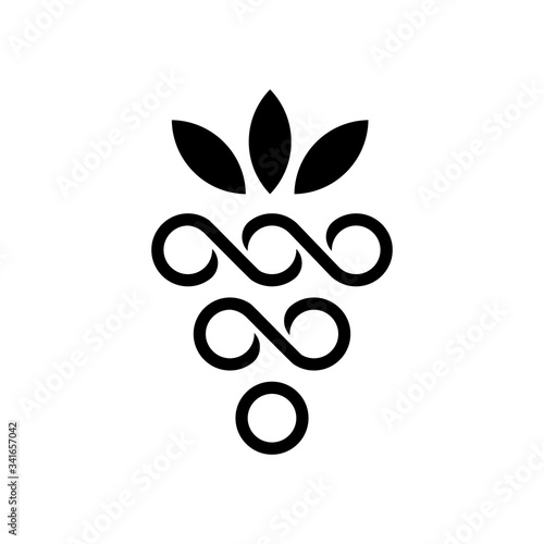 Luxury grapes logo icon vector. Eps10.