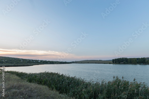 The beautiful summer landscape with a lake.