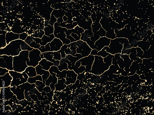 Patina scratch golden elements. Vector gold grunge texture. Trendy glamour background.