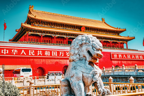 Canvas Print Gate of Heavenly Peace-  entrance to the Palace Museum in Beijing
