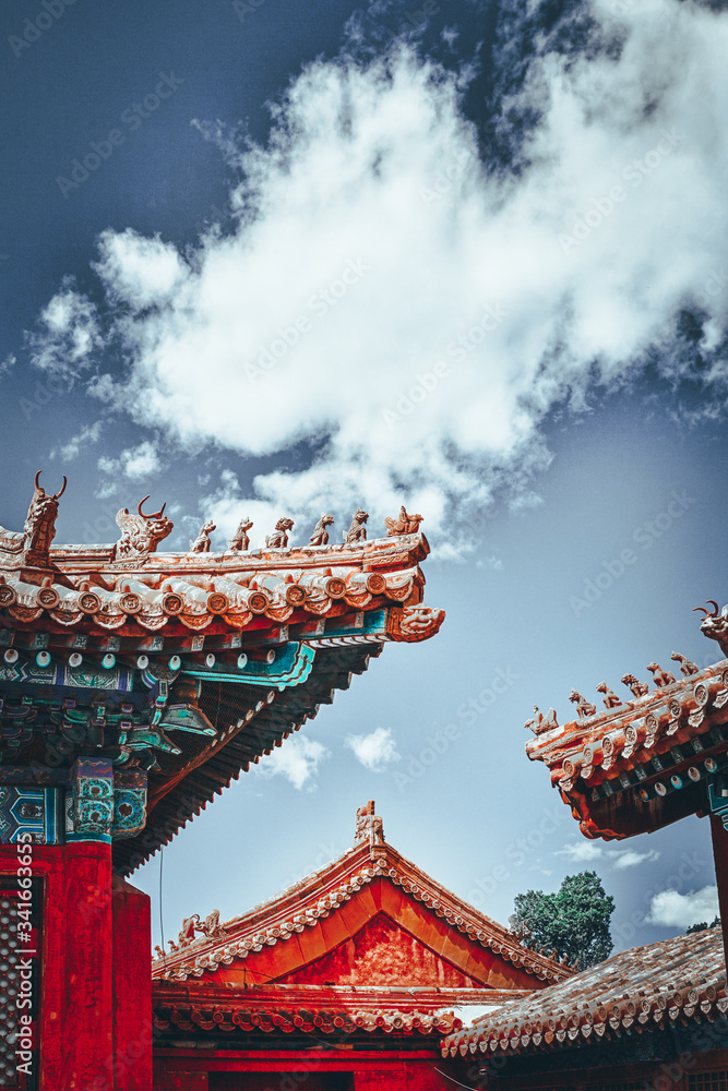 Palaces, pagodas inside the territory of the Forbidden City Museum in Beijing in the heart of city. Palaces, pagodas inside the territory of the Forbidden City Museum in Beijing in the heart of city.